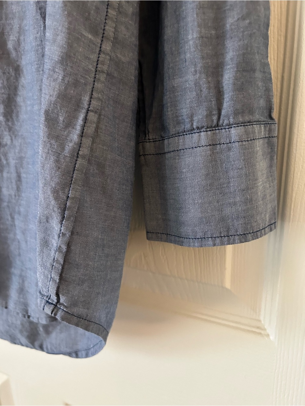 J.Crew Blue Chambray Tunic Shirt Button Front Long Sleeve - Women's Size Small - Picture 6 of 11